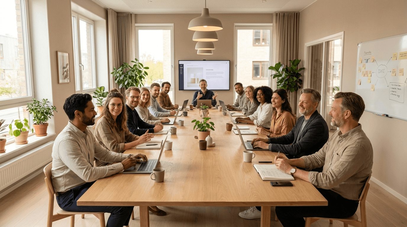 Teamet samlet til fællesmøde