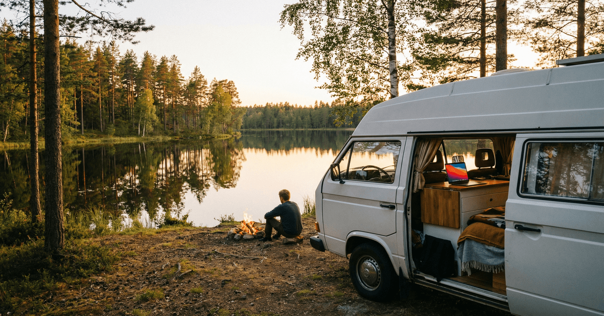 Campervan i den svenske natur - hvor ideen til Simple Bookings begyndte
