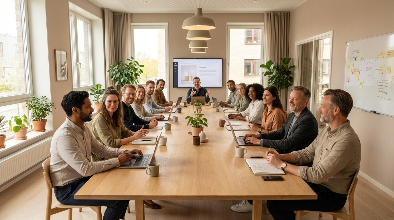 Teamet samlet til fællesmøde