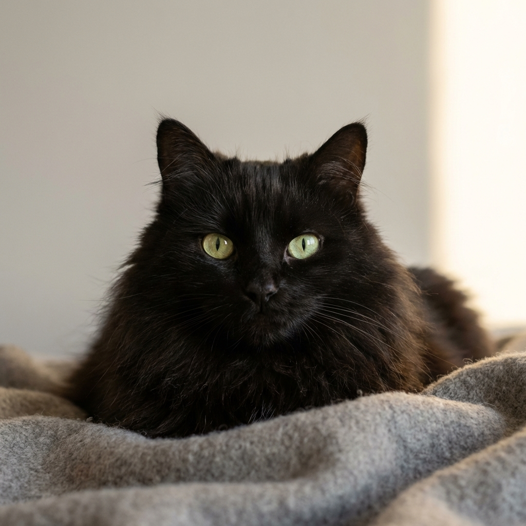 Skygge - Sort langhåret kat